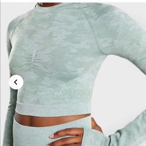 NWT Gymshark Long Sleeve Camo Crop Top